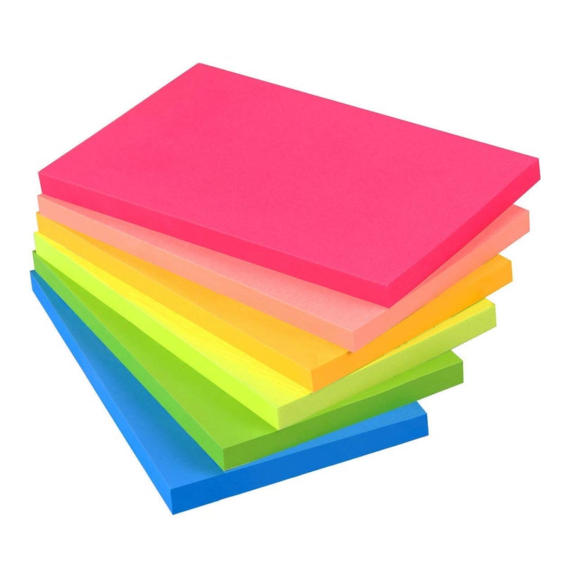 Vanpad Sticky Notes 3x5 in Bright Stickies Colorful Super Sticking Power Memo Pads Strong Adhesive 6 Pads/Pack 75 Sheets/pad - Image 1